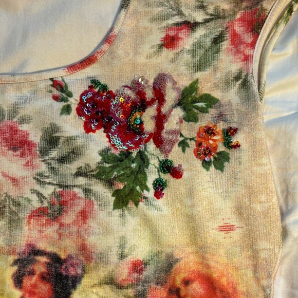 Religious Cream Vintage Embellished Summer Top - Picture 5 of 6